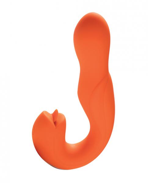 Joi Rotating Head G-spot Vibrator & Clit Licker - Orange - Click Image to Close