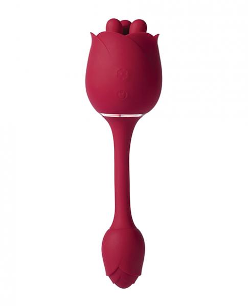 Roseann Double Ended Rose Toy Vibrator - Red