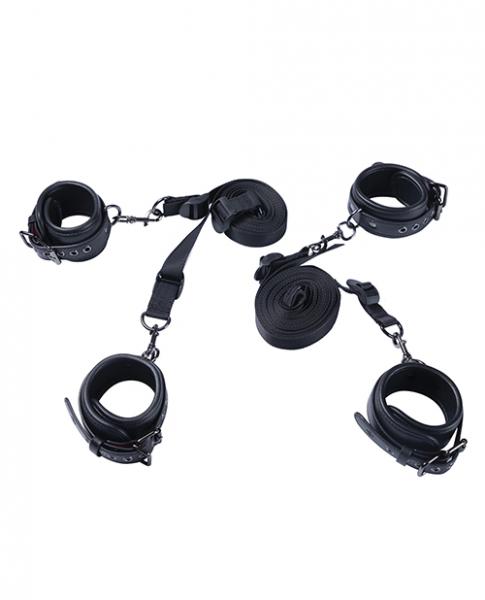 Luxury Bondage Bed Restraint Kit - Black