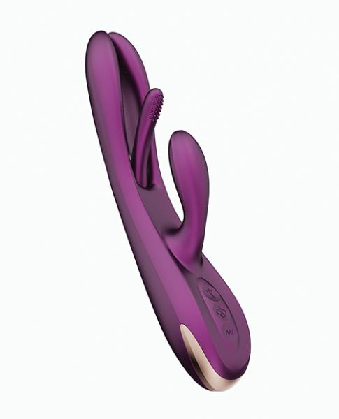 Terri App Controlled Kinky Finger Tapping Rabbit Vibrator - Purple - Click Image to Close