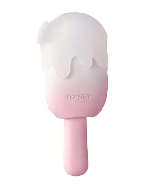 Bite Me Sucking, Tapping & Vibrating Cream Pop Stimulator - Pink/white