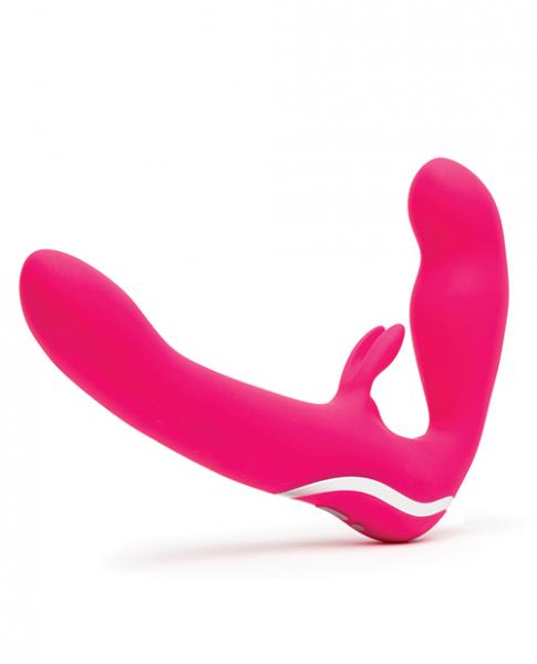 Happy Rabbit Strapless Strap On Rabbit Vibe Pink - Click Image to Close