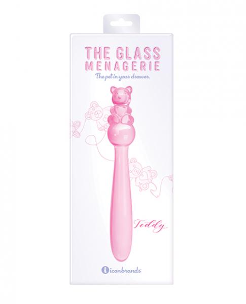 Glass Menagerie Teddy Glass Dildo - Pink