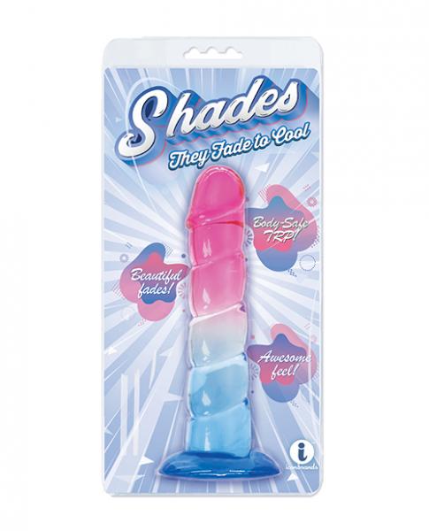 Shades Jelly Swirl Tpr Gradient Dong Small - Pink/blue - Click Image to Close