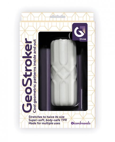 Geostroker Three 5" Ultra-soft Tpr Stroker - White - Click Image to Close