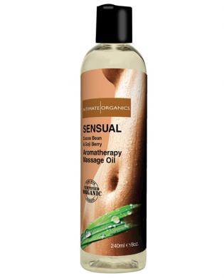 Organic sensual massage oil w/cocoabean and goji berry - 4 oz