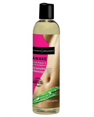 Organic awake massage oil w/black pepper and pink grapefruit - 4 oz