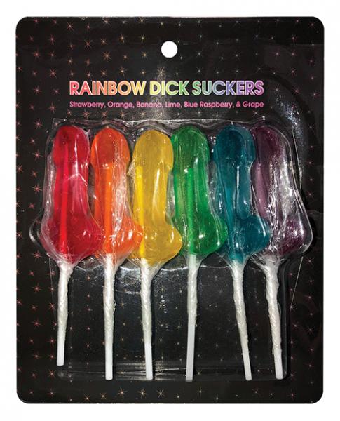 Rainbow Dick Suckers 6 Count Assorted Colors Flavors