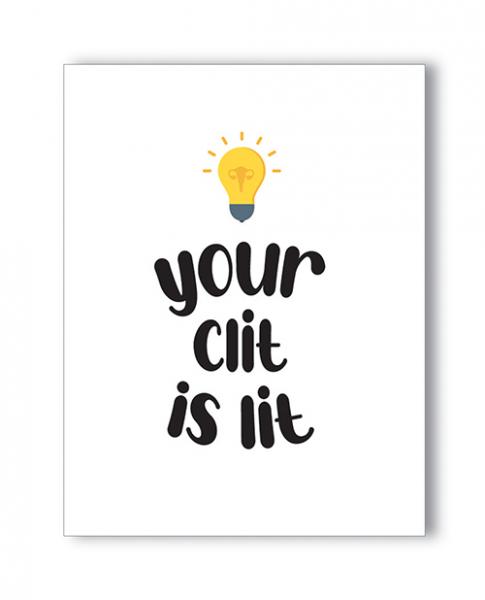 Lit Clit Naughty Greeting Card - Click Image to Close