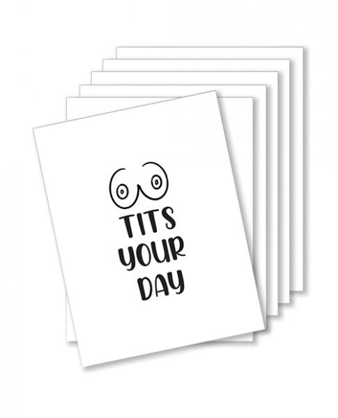 Tits Your Day Naughty Greeting Card - Pack Of 6 - Click Image to Close