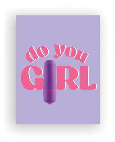 Do You Girl Naughty Greeting Card W/rock Candy Vibrator & Fresh Vibes Towelettes