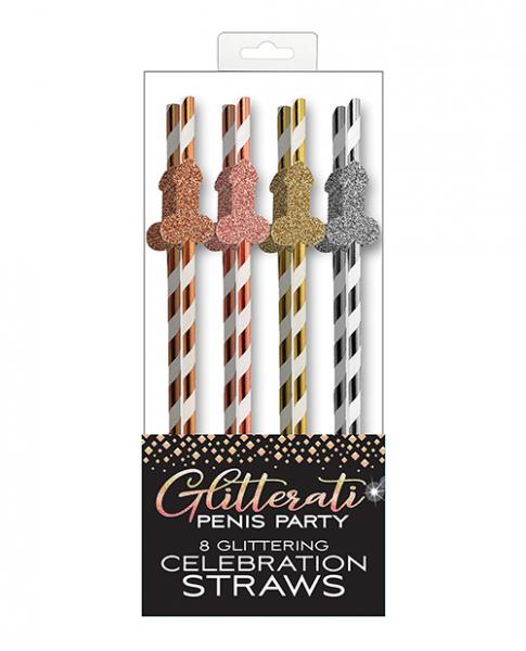 Glitterati Penis Party Straws - Pack Of 8 - Click Image to Close