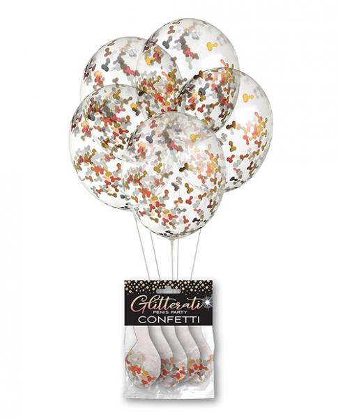 Glitterati Penis Party Balloons - Pack Of 5 - Click Image to Close