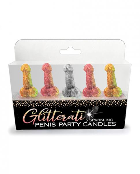 Glitterati Penis Party Candle - Pack Of 5 - Click Image to Close