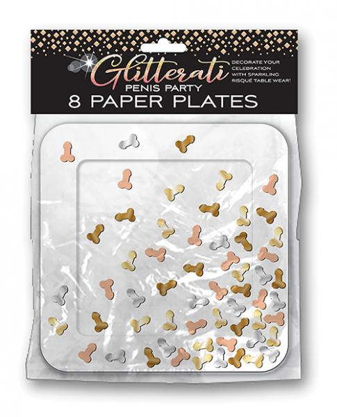 Glitterati Penis Party Plates - Pack Of 8 - Click Image to Close