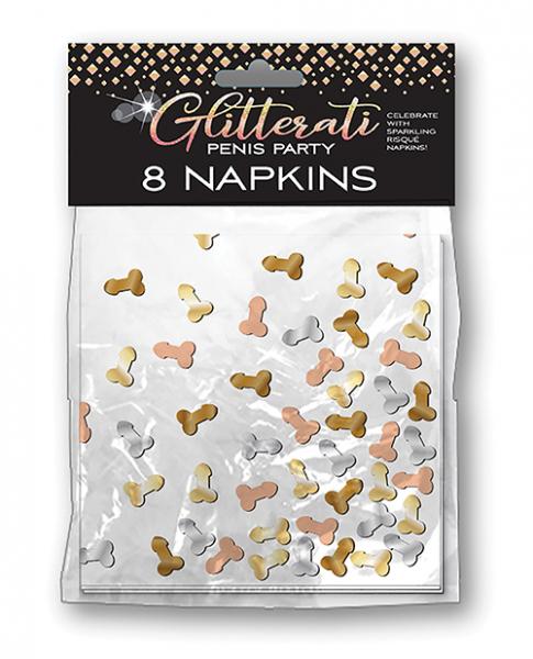 Glitterati Penis Party Napkins - Pack Of 8 - Click Image to Close