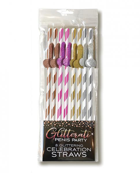 Glitterati Tall Penis Party Straws - Pack Of 8 - Click Image to Close