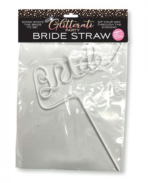 Glitterati Bride Straw - White - Click Image to Close