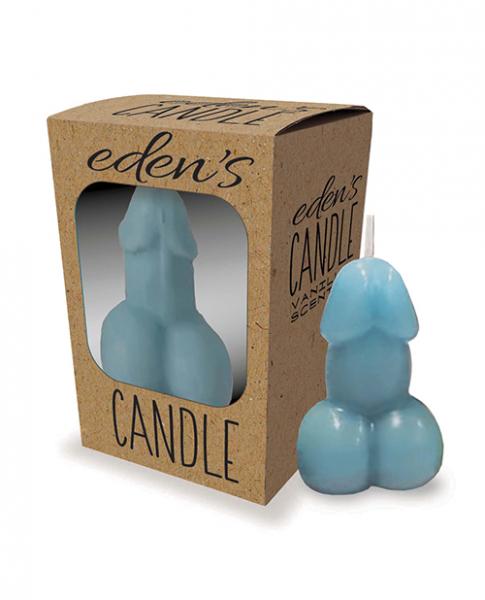 Eden's Penis Candle - Blue - Vanilla - Click Image to Close