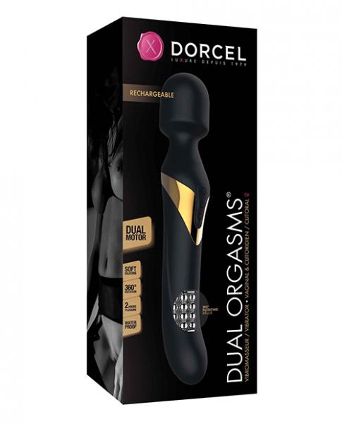 Dorcel Dual Orgasms Wand Vibrator - Black/gold - Click Image to Close