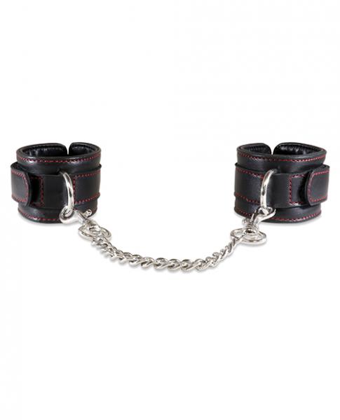 Sultra Lambskin Handcuffs With 5.5 inches Chain Black - Click Image to Close