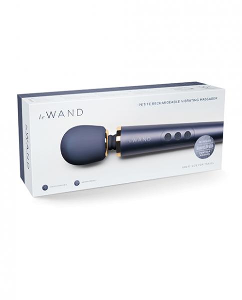 Le Wand Petite Rechargeable Vibrating Massager - Navy - Click Image to Close