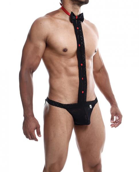 Male Basics Tuxedo Lace Jockstrap Black L/xl - Click Image to Close