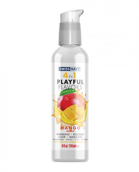 Swiss Navy 4 In 1 Playful Flavors Mango - 4 Oz - Click Image to Close