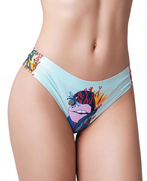 =mememe Botanic Panic Lips Printed Thong Xl - Click Image to Close