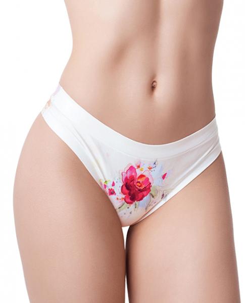 =mememe Flower Power Rose Printed Thong Md - Click Image to Close