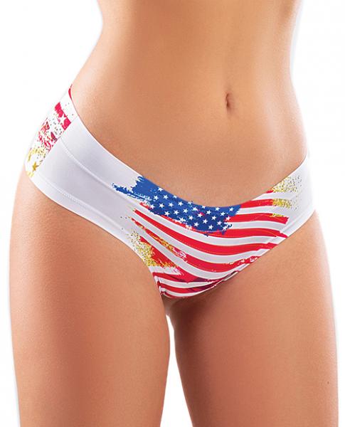 Mememe Usa Aged Printed Thong Lg - Click Image to Close