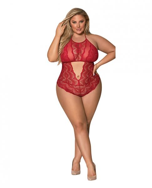 Sugar & Spice Teddy W/snap Crotch Red Qn - Click Image to Close