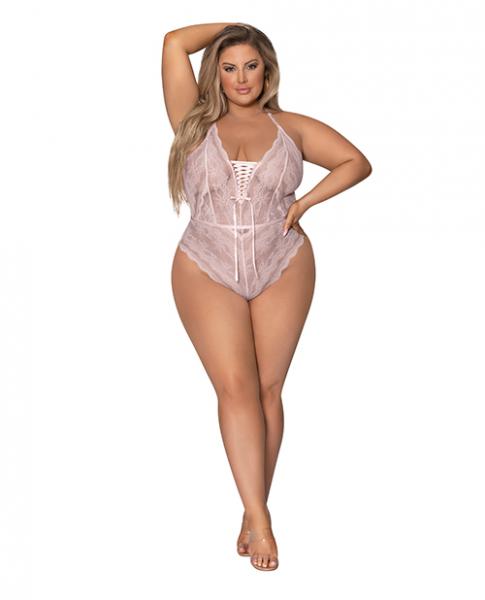 Seabreeze Strappy Back Teddy W/snap Crotch Blush 2x - Click Image to Close