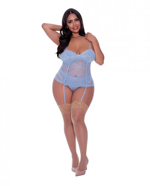 Ooh La Lace Bustier & Panty Periwinkle Qn