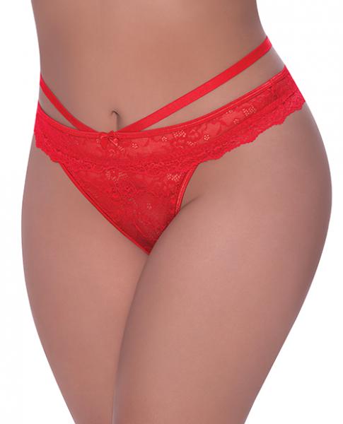 Ooh La Lace Peek-a-boo Cheeky Panty Red Qn