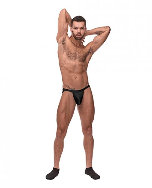 Cage Matte Strappy Ring Jock Black S/m