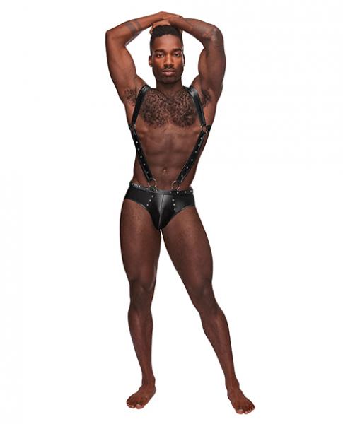 Fetish Uranus Nylon Spandex Moonshine Harness Brief Black L/xl