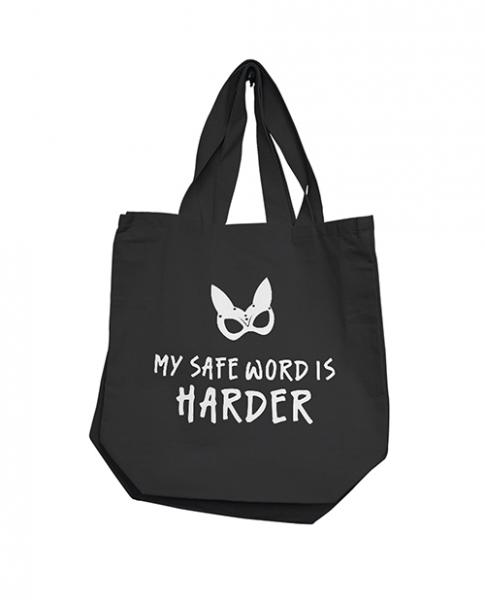 Nobu My Safe Word Is Harder Reusable Tote - Black - Click Image to Close