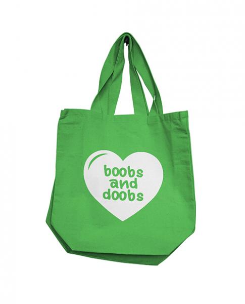 Nobu Boobs & Doobs Reusable Tote - Green - Click Image to Close