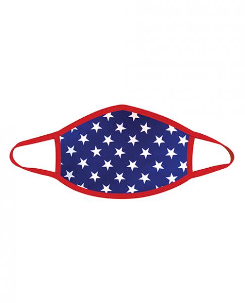 Neva Nude Murica Usa Blue Star Mask W/100% Cotton Liner Red Lg