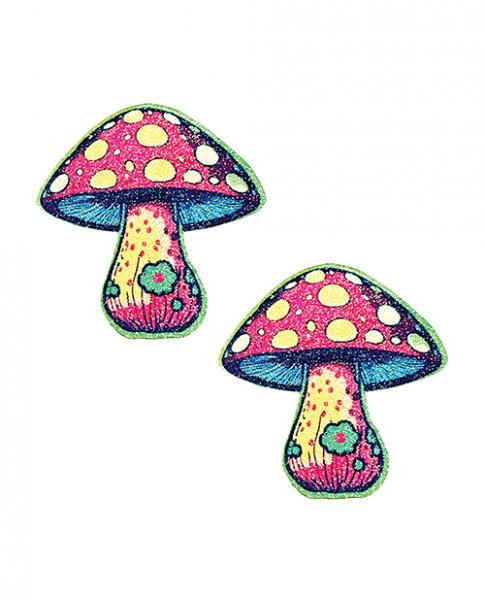 Neva Nude Glitter Shroom Pasties - Red Multi O/ - Click Image to Close