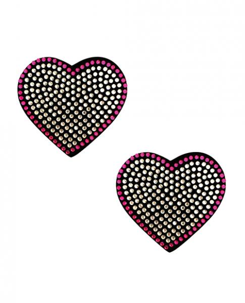 Burlesque Heart N' Soul Crystal Heart Nipztix - Pink/clear O/s - Click Image to Close