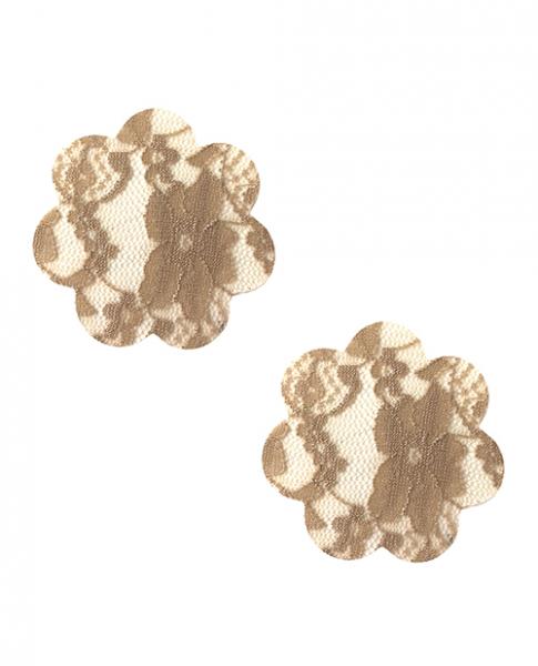 Neva Nude Lace Petal Flower Pasties - Nude O/s - Click Image to Close