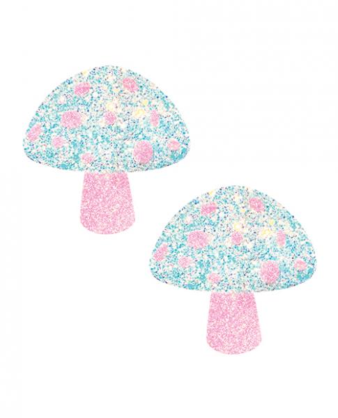 Neva Nude Black Light Glitter Shroom Pasties - Pink/white O/s