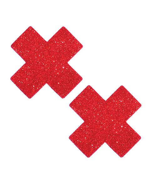 Neva Nude Ravish Me Glitter X Factor Pasties - Red O/s - Click Image to Close