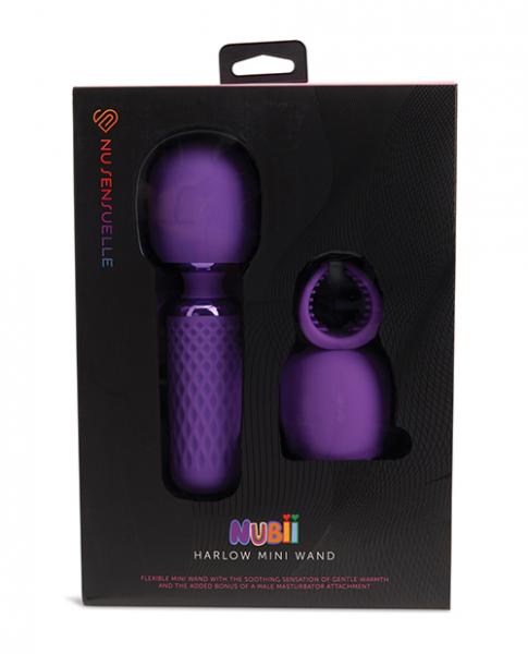 Nu Sensuelle Harlow Mini Wand W/masturbator Attachment - Purple