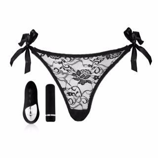 Sensuelle Pleasure Panty Bullet Remote Control Black O/S - Click Image to Close