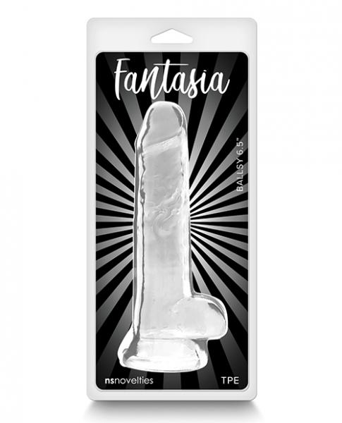 Fantasia Ballsy 6.5" Dildo - Clear - Click Image to Close