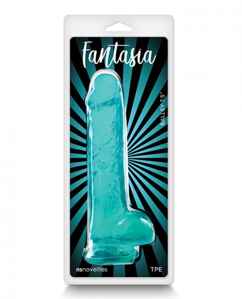 Fantasia Ballsy 7.5" Dildo - Teal - Click Image to Close