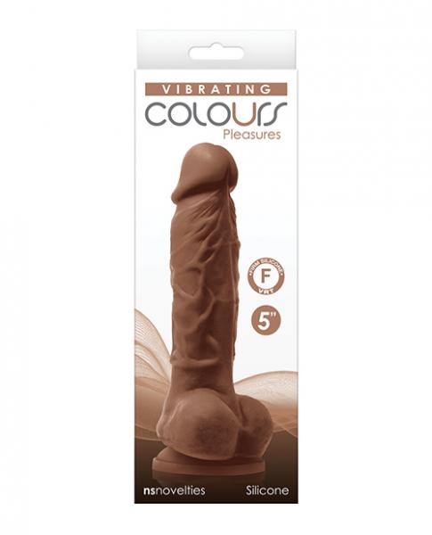 Colours Pleasures 5" Vibrating Dildo - Brown - Click Image to Close